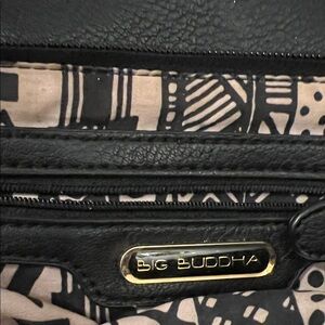 Big Buddha Black and Patterned Shoulder Bag